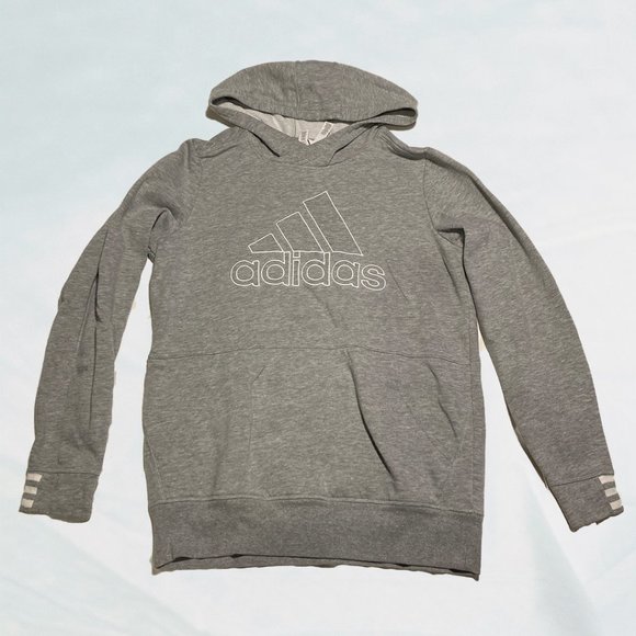 Adidas Light Gray Logo Hoodie - Picture 1 of 11